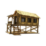 Maxbell 2 Piece 3D Wooden Puzzle 1/72 Wooden Cabin for Architecture Model Sand Table