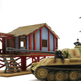 Maxbell 3D Wooden Puzzle 1/72 Wooden Cabin for Architecture Model Sand Table Diorama Style B