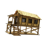 Maxbell 2 Piece 3D Wooden Puzzle 1/72 Wooden Cabin for Architecture Model Sand Table