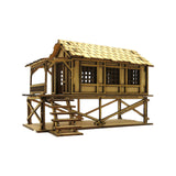 Maxbell 2 Piece 3D Wooden Puzzle 1/72 Wooden Cabin for Architecture Model Sand Table