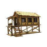 Maxbell 2 Piece 3D Wooden Puzzle 1/72 Wooden Cabin for Architecture Model Sand Table