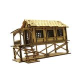 Maxbell 3D Wooden Puzzle 1/72 Wooden Cabin for Architecture Model Sand Table Diorama Style B