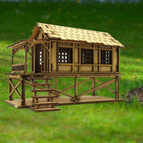 Maxbell 2 Piece 3D Wooden Puzzle 1/72 Wooden Cabin for Architecture Model Sand Table