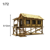 Maxbell 3D Wooden Puzzle 1/72 Wooden Cabin for Architecture Model Sand Table Diorama Style B