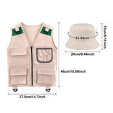 Maxbell 2xKids Explorer Costume Cargo Vest and Hat for Toddlers Park Ranger Zoo Keeper