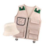 Maxbell 2xKids Explorer Costume Cargo Vest and Hat for Toddlers Park Ranger Zoo Keeper