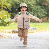 Maxbell 2xKids Explorer Costume Cargo Vest and Hat for Toddlers Park Ranger Zoo Keeper