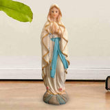 Maxbell Virgin Mary Statue Crafts Religious Sculpture with Flower Wall Decor