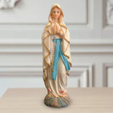 Maxbell Virgin Mary Statue Crafts Religious Sculpture with Flower Wall Decor