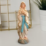 Maxbell Virgin Mary Statue Crafts Religious Sculpture with Flower Wall Decor