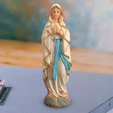 Maxbell Virgin Mary Statue Crafts Religious Sculpture with Flower Wall Decor