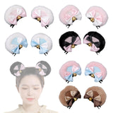 Maxbell 4x2Pcs Bear Ear Hair Clip Plush Animal Hairpins for Birthday Party Anime Theme White Pink