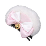 Maxbell 4x2Pcs Bear Ear Hair Clip Plush Animal Hairpins for Birthday Party Anime Theme White Pink