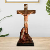 Maxbell Wall Clock Catholic Sculpture Figurine Gift for Bathroom Hotel Bedroom