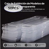 Maxbell 2x50 Pieces PVC Transparent Box Display Case for Dolls Model Cars Souvenirs