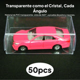 Maxbell 2x50 Pieces PVC Transparent Box Display Case for Dolls Model Cars Souvenirs