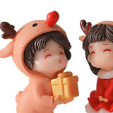 2Pcs Christmas Couple Figurines Miniature Figurine for Wedding Birthday Xmas standing