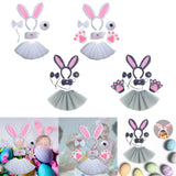 Maxbell 2xBunny Costume Set Cosplay Ears Headband for Easter Themed Parties Carnival