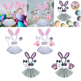 Maxbell 2xBunny Costume Set Cosplay Ears Headband for Easter Themed Parties Carnival