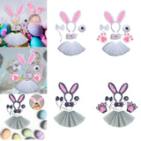 Maxbell 2xBunny Costume Set Cosplay Ears Headband for Easter Themed Parties Carnival