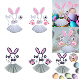 Maxbell 2xBunny Costume Set Cosplay Ears Headband for Easter Themed Parties Carnival