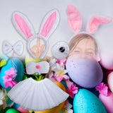 Maxbell 2xBunny Costume Set Cosplay Ears Headband for Easter Themed Parties Carnival
