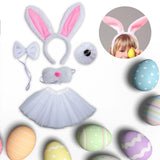 Maxbell 2xBunny Costume Set Cosplay Ears Headband for Easter Themed Parties Carnival