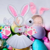 Maxbell 2xBunny Costume Set Cosplay Ears Headband for Easter Themed Parties Carnival