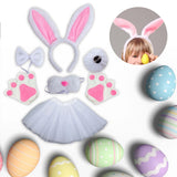 Maxbell 2xBunny Costume Set Cosplay Ears Headband for Easter Themed Parties Carnival