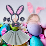 Maxbell 2xBunny Costume Set Cosplay Ears Headband for Easter Themed Parties Carnival