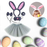 Maxbell 2xBunny Costume Set Cosplay Ears Headband for Easter Themed Parties Carnival
