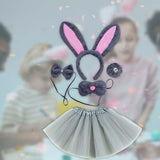 Maxbell 2xBunny Costume Set Cosplay Ears Headband for Easter Themed Parties Carnival
