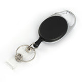 Maxbell 2xRetractable Keyring Elastic Multifunctional Durable for Backpack Purpse Bags Black