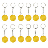 Maxbell 5x12Pcs Pickleball Keychain Hanging Toy Metal Keyring for Backpack Purse Decor Yellow