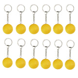 Maxbell 4x12Pcs Pickleball Keychain Hanging Toy Metal Keyring for Backpack Purse Decor Yellow