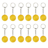 Maxbell 2x12Pcs Pickleball Keychain Hanging Toy Metal Keyring for Backpack Purse Decor Yellow