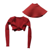 Maxbell 1/6 Long Sleeve Shirt and Skirt Outfit for 12'' inch Woman Figures Accessory red