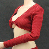 Maxbell 1/6 Long Sleeve Shirt and Skirt Outfit for 12'' inch Woman Figures Accessory red