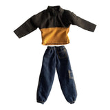 Maxbell 1:12 Long Sleeve Top and Pants Costume for 6'' inch Male Doll Action Figures