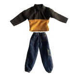 Maxbell 1:12 Long Sleeve Top and Pants Costume for 6'' inch Male Doll Action Figures