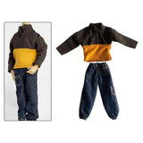 Maxbell 1:12 Long Sleeve Top and Pants Costume for 6'' inch Male Doll Action Figures