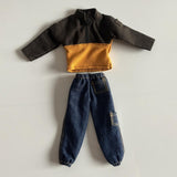 Maxbell 1:12 Long Sleeve Top and Pants Costume for 6'' inch Male Doll Action Figures