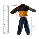 Maxbell 1:12 Long Sleeve Top and Pants Costume for 6'' inch Male Doll Action Figures