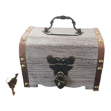 Maxbell Maxbell Wooden Box Piggy Bank Treasure Chest for Housewarming Wedding Children Gifts