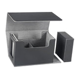 Maxbell Card Deck Case for Trading Cards PU Leather Folding Baseball Card Deck Case grey