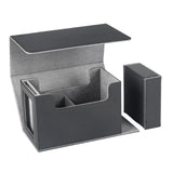 Maxbell Card Deck Case for Trading Cards PU Leather Folding Baseball Card Deck Case grey