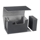 Maxbell Card Deck Case for Trading Cards PU Leather Folding Baseball Card Deck Case grey