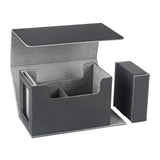 Maxbell Card Deck Case for Trading Cards PU Leather Folding Baseball Card Deck Case grey