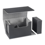 Maxbell Card Deck Case for Trading Cards PU Leather Folding Baseball Card Deck Case grey