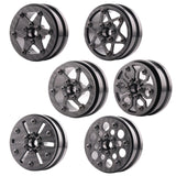 Maxbell Maxbell 4Pcs Carbon Fiber 1.9 inch Wheel Rims 12mm Hex for 1/10 RC Crawler SCX10 DIY Style D